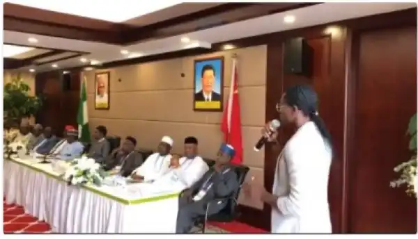 Asisat Oshoala Meets President Buhari In China.